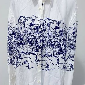 Perry Ellis button down casual men’s shirt (ski resort pictures)